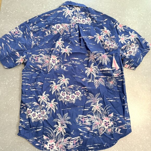 Tommy Bahama Blue Hawaiian Print Short Sleeve Shirt - Size Medium - Picture 4 of 11